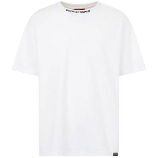 T-shirt Uomo Vision of Super - White Basic T-Shirt With Black Logo - Bianco