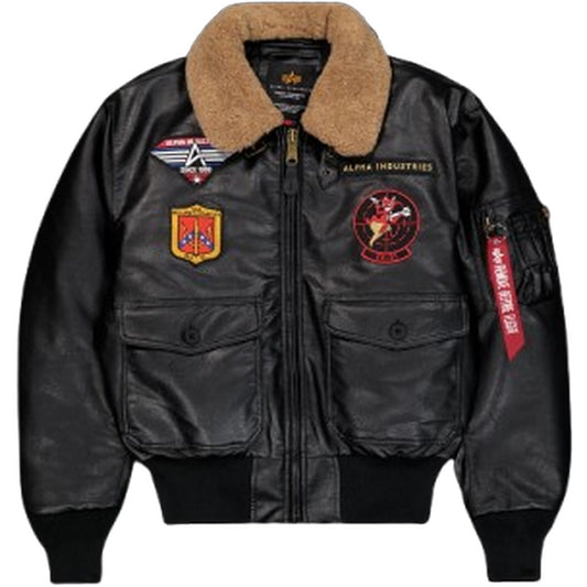 Giubbotti Uomo Alpha Industries - G-1 Devils Brigade Faux Leather Bomber Jacket - Nero