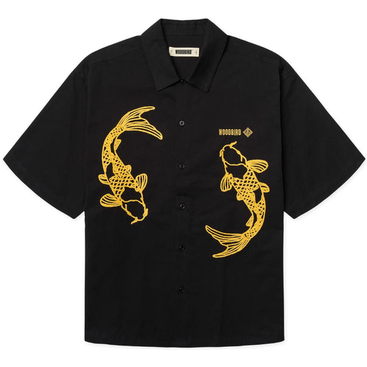 Camicie casual Uomo Woodbird - Wbwang Carp Shirt - Nero