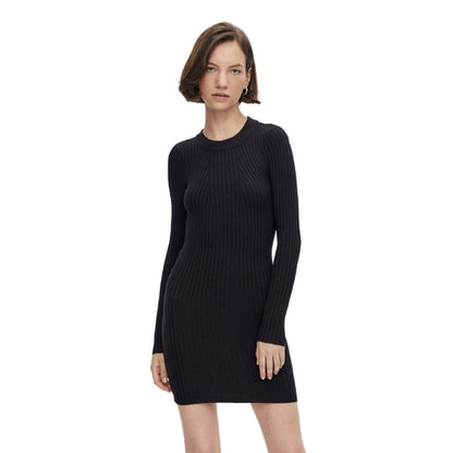 Vestiti casual Donna Pieces - Pccrista Ls O-Neck Knit Dress Noos Bc - Nero