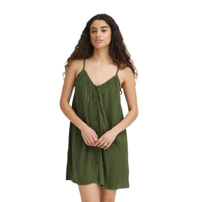 Vestiti casual Donna Ichi - Iafoxa Singlet Dr - Verde