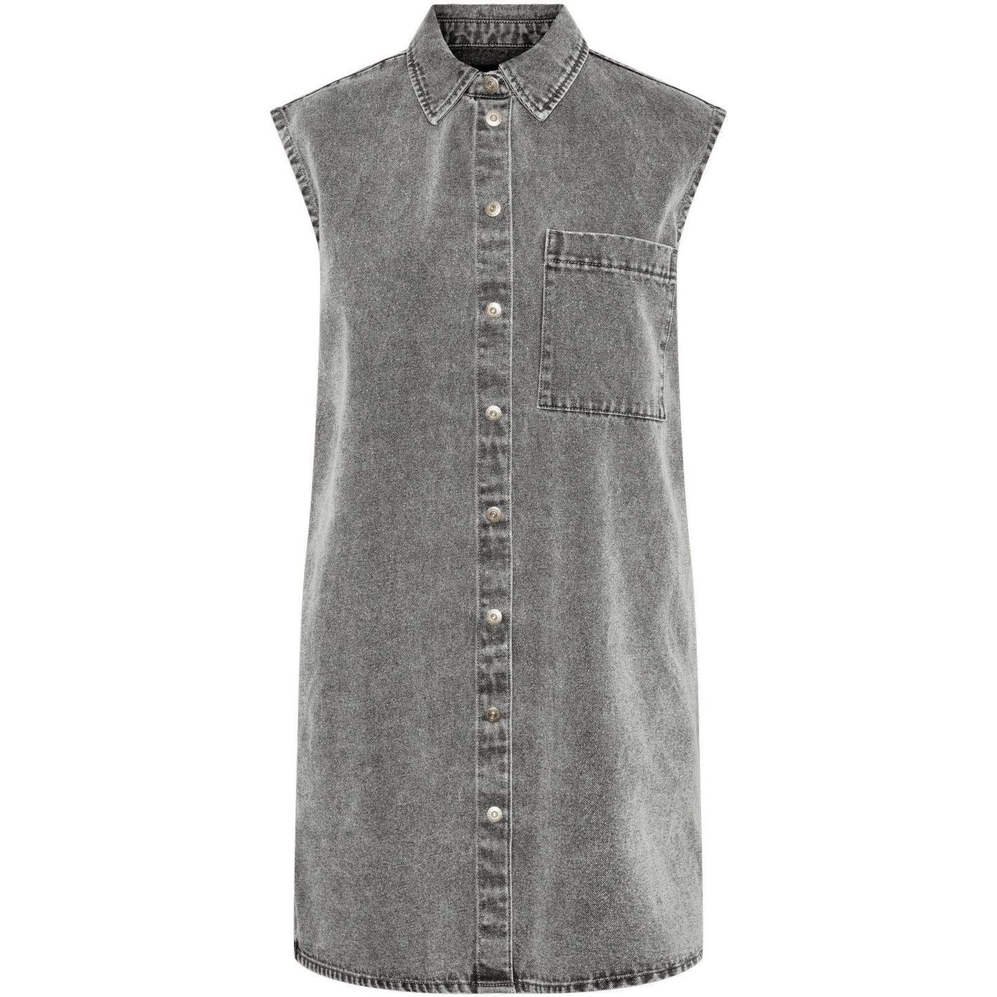 Vestiti casual Donna Pieces - Pcabbi Sl Short Denim Dress D2D - Grigio