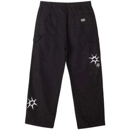 Pantaloni Uomo Obey - Big Timer Printed Carpenter Pant - Nero