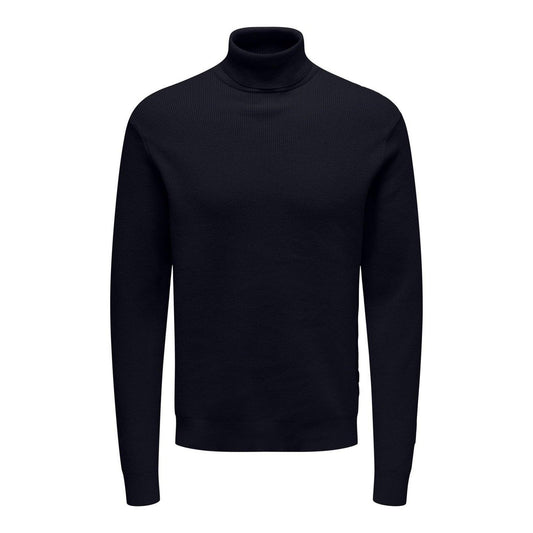 Maglioni Uomo Only & Sons - Onsphil Reg 12 Struc Roll Neck Knit Noos - Blu