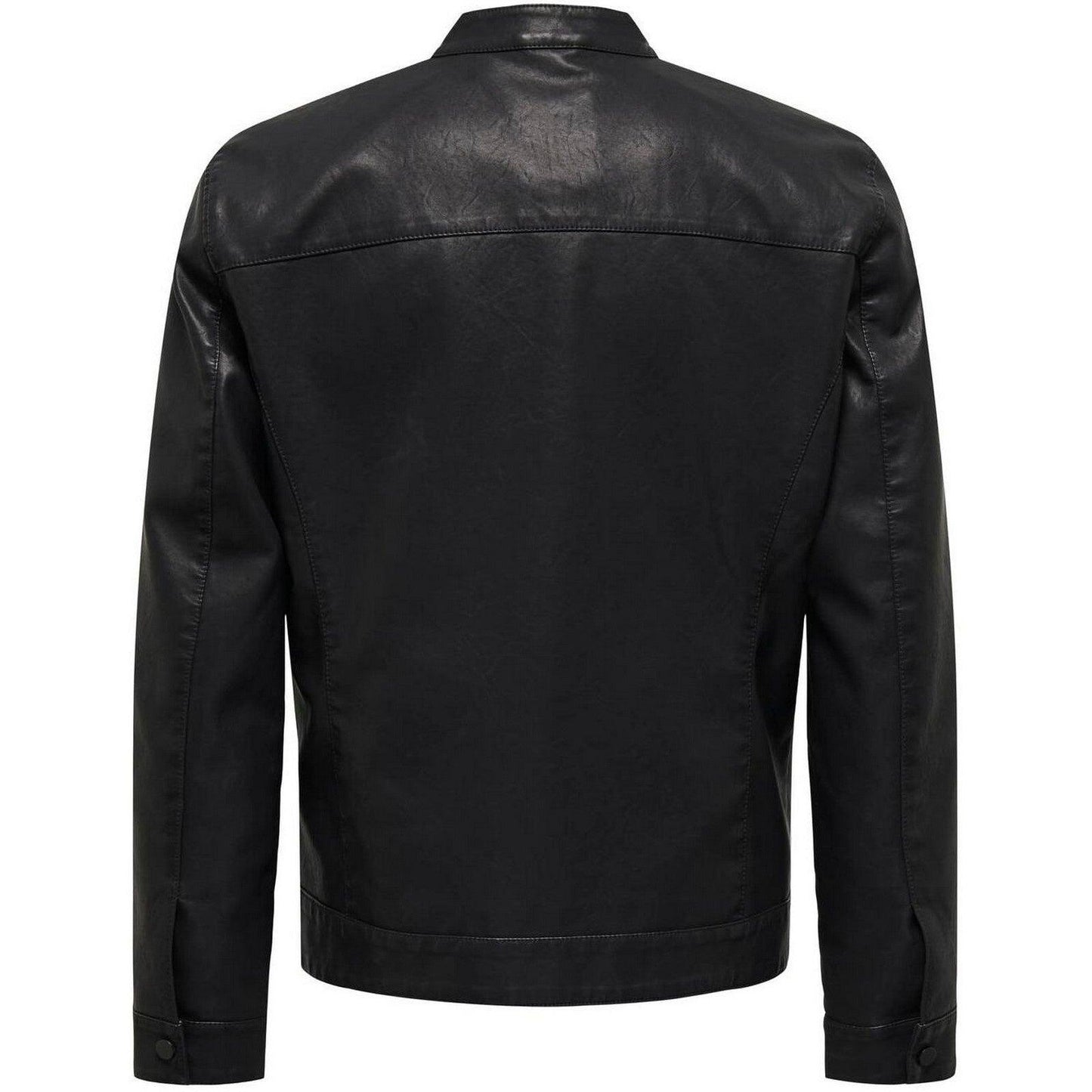 Giubbini Uomo Only & Sons - Onsmike Pu Racer Jacket Otw Vd - Nero