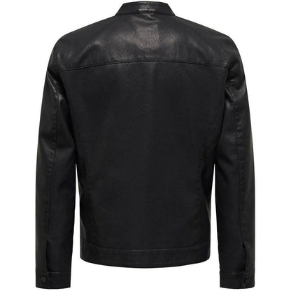 Giubbini Uomo Only & Sons - Onsmike Pu Racer Jacket Otw Vd - Nero