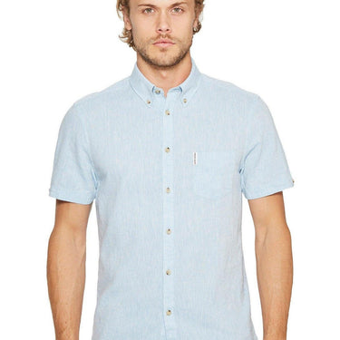 Camicie casual Uomo Ben Sherman - Mod Plain Linen Summer - Celeste