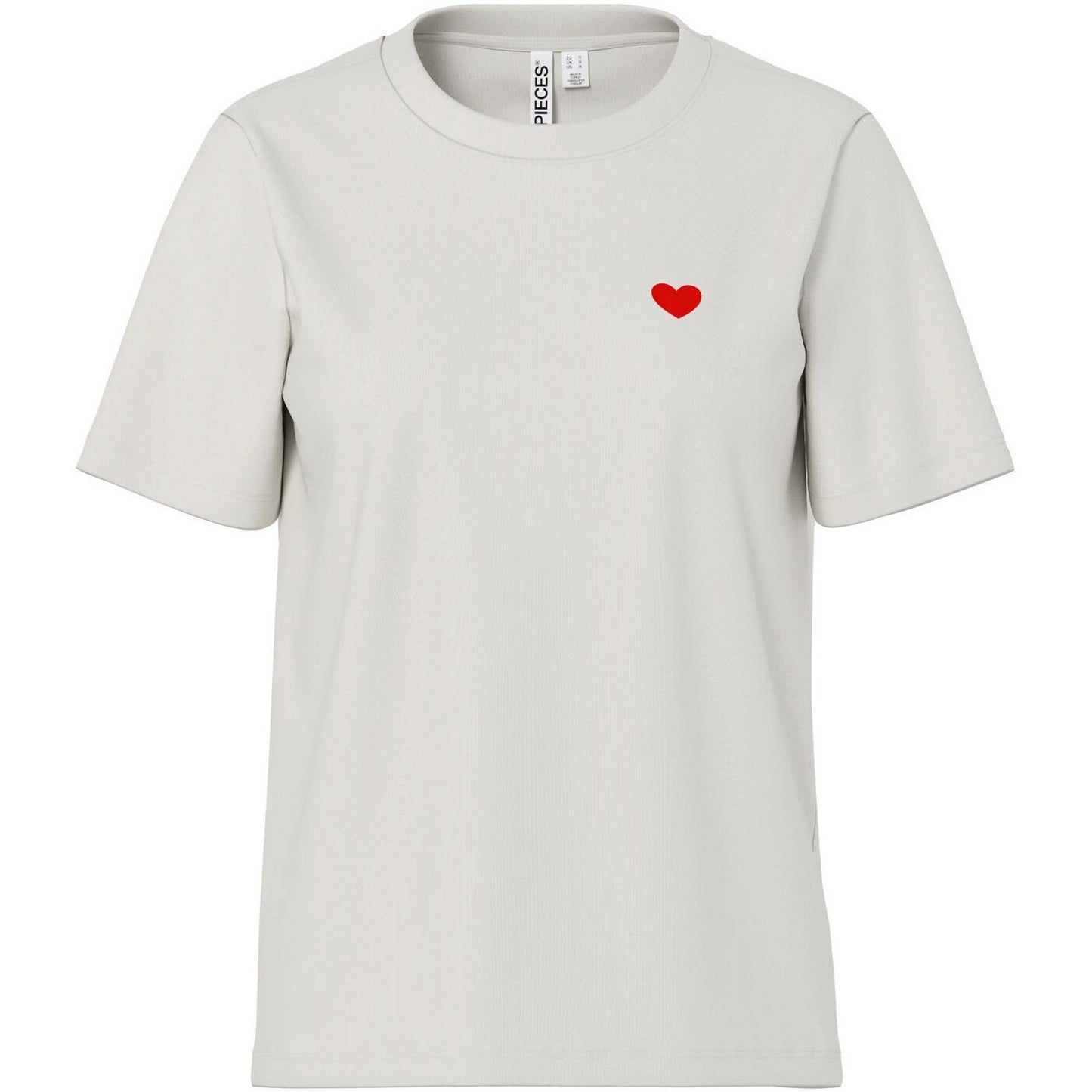 T-shirt Donna Pieces - Pcmila Ss Heart Tee Jrs Noos Bc - Bianco