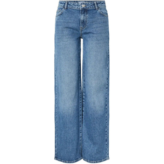 Jeans Donna Pieces - Pcselma Lw Wide Jeans New Mb Noos Bc - Blu