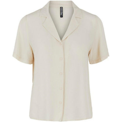 Camicie Donna Pieces - Pcolvia Ss Top Noos - Beige