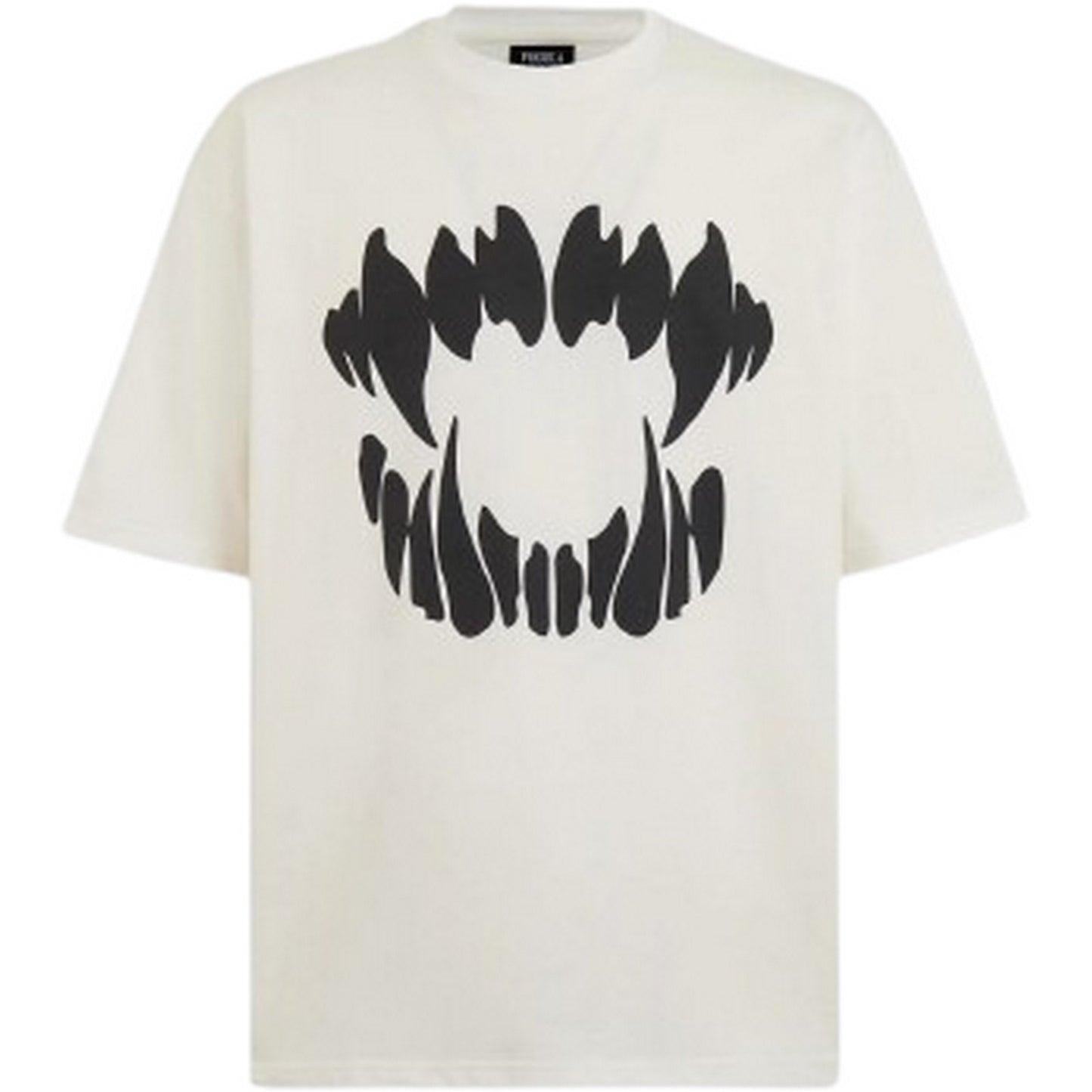 T-shirt Uomo Phobia - White T-Shirt With Front Black Mouth Print - Bianco
