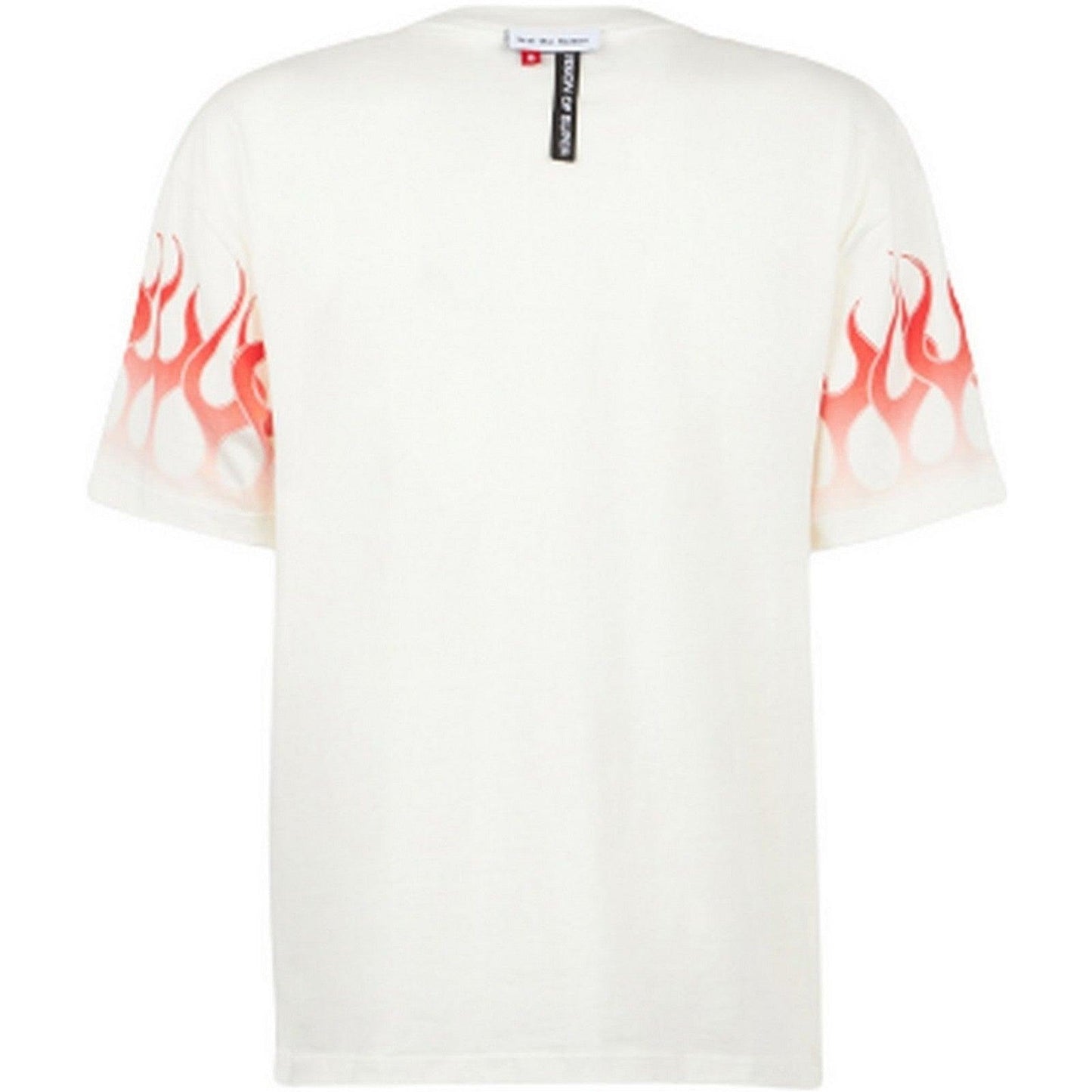 T-shirt Uomo Vision of Super - White Tshirt With Red Flames - Bianco