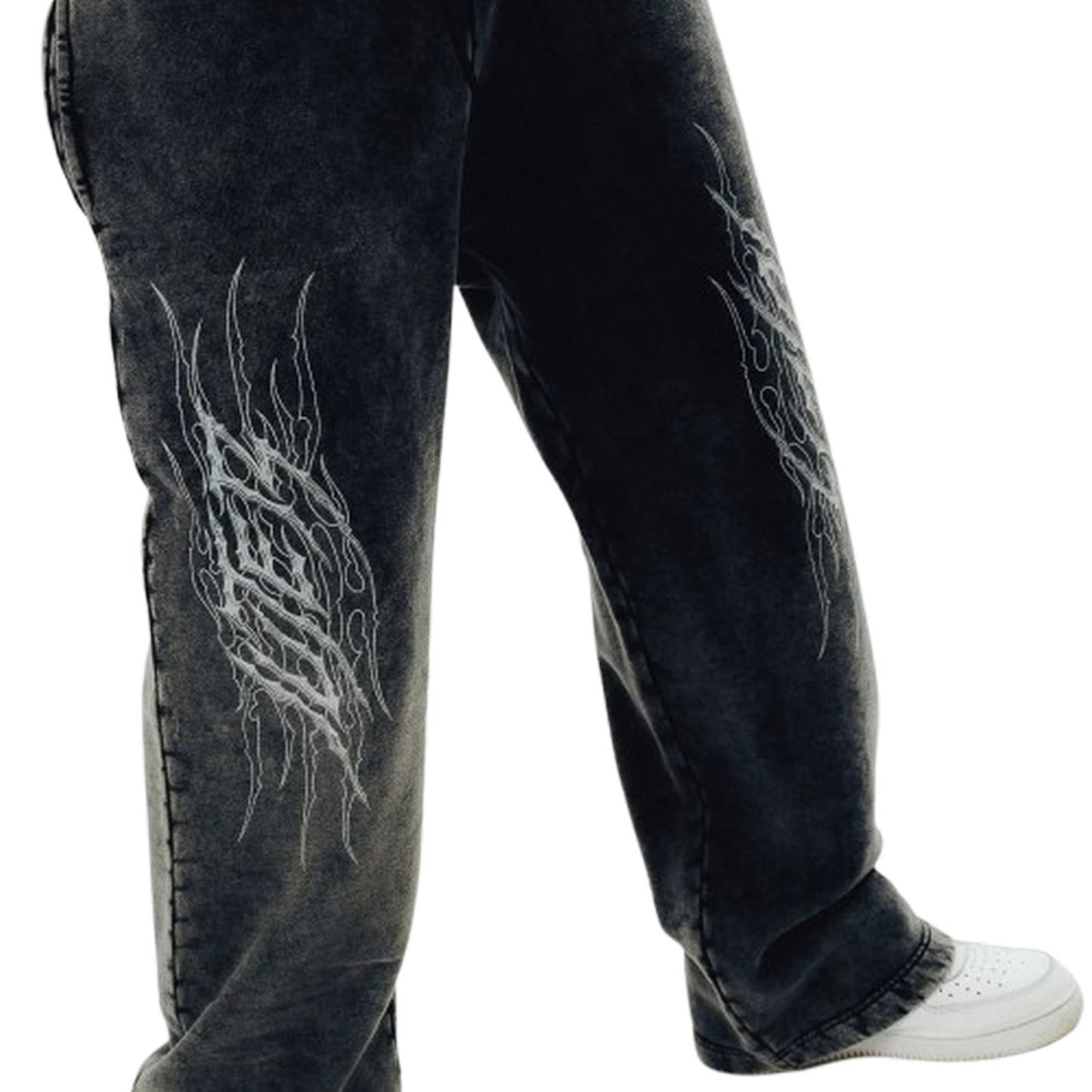 Pantaloni Uomo Iuter - Tribal Marble Wide Leg Sweatpants - Nero