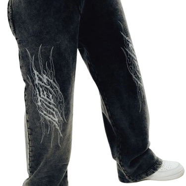 Pantaloni Uomo Iuter - Tribal Marble Wide Leg Sweatpants - Nero