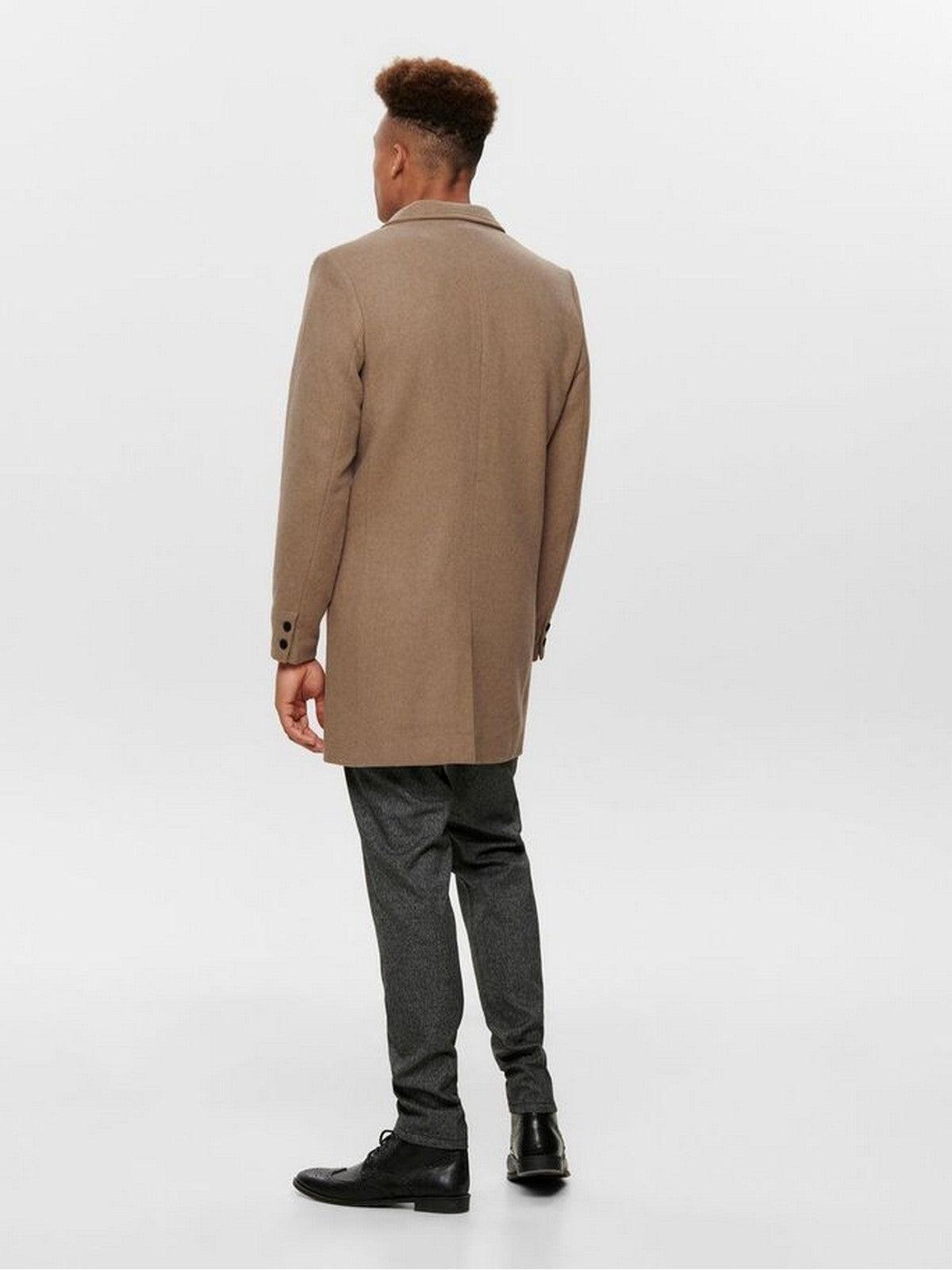 Cappotti Uomo Only & Sons - Julian Solid Wool Coat  Otw Noos - Beige