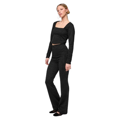 Pantaloni Donna Pieces - Pcniannah Hw Flared Pants - Nero