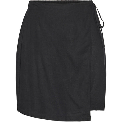 Gonne casual Donna Pieces - Pcpia Linen Mix Mw Wrap Skirt Wvn Noos - Nero