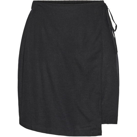 Gonne casual Donna Pieces - Pcpia Linen Mix Mw Wrap Skirt Wvn Noos - Nero