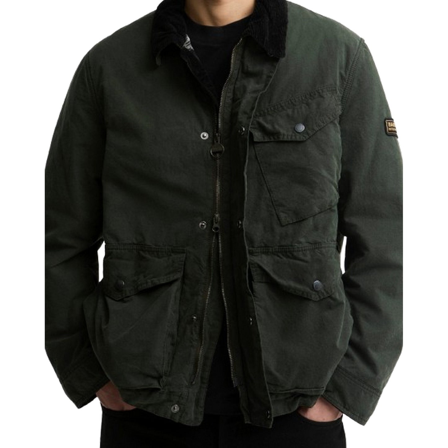 Giacche Uomo Barbour International - Winter Drifter Washed Wax Jkt - Verde