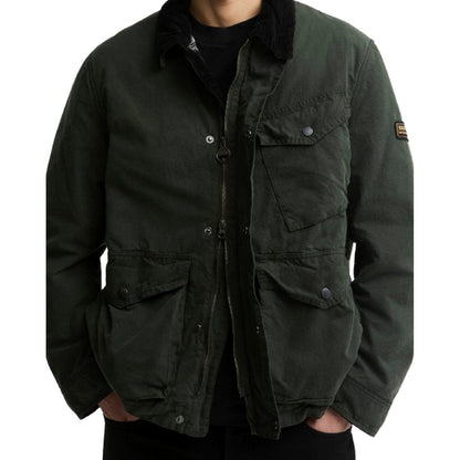 Giacche Uomo Barbour International - Winter Drifter Washed Wax Jkt - Verde