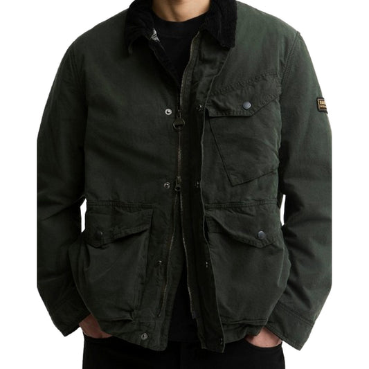 Giacche Uomo Barbour International - Winter Drifter Washed Wax Jkt - Verde