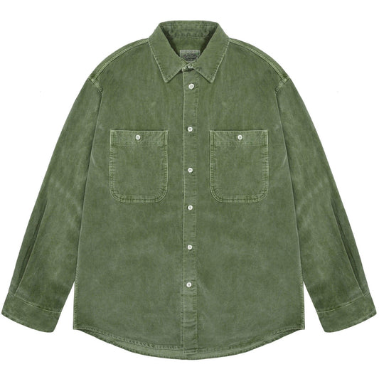 Camicie casual Unisex KAPPY DESIGN - Pigment Corduroy Shirt - Verde