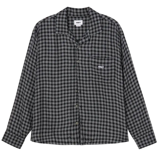 Maglie a manica lunga Uomo Obey - Flynn Woven Ls - Nero