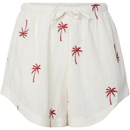 Pantaloncini Donna Pieces - Pckiana Embrodiery Shorts Wvn Bc - Bianco