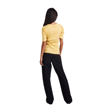 Camiseta mujer Pieces Pcruka Ss Puff Top Noos Bc - Amarillo