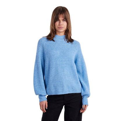 Maglie Donna Pieces - Pcnatalee Ls O-Neck Knit Noos Bc - Blu