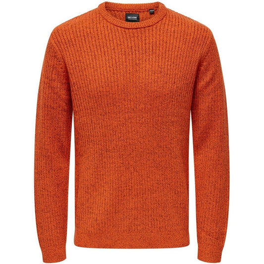 Felpe senza cappuccio Uomo Only & Sons - Onsmalaki Reg 7 Crew Knit - Arancione