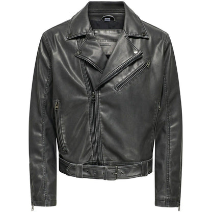 Giacche Uomo Only & Sons - Onsdrago Pu Biker Jacket Otw - Nero