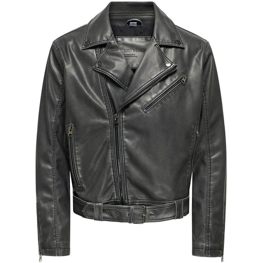 Giacche Uomo Only & Sons - Onsdrago Pu Biker Jacket Otw - Nero